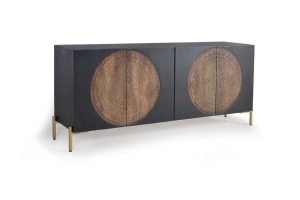 COMODA 173CM, NEGRU/NUC INCHIS, DIN LEMN DE MANGO/AURIU, GINER Y COLOMER