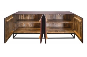 COMODA 177CM, CREATIVO, LEMN DE MANGO SI METAL, DESIGN VINTAGE - Img 2