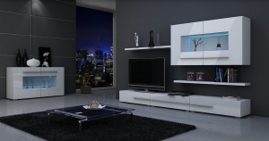 COMODA ALBA CU LED SI TELECOMANDA KOLN - DESIGN MODERN