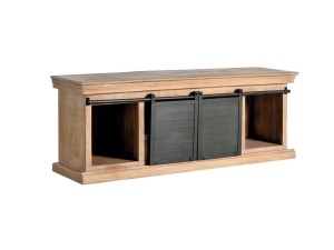 COMODA TV 6090, MARO/NEGRU, DIN LEMN DE MANGO, STIL INDUSTRIAL G&C - Img 4