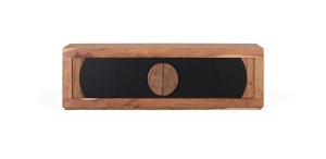 COMODA TV LIVING 160CM, NATURAL/NEGRU, DIN LEMN DE SALCAM, MODEL DEOSEBIT