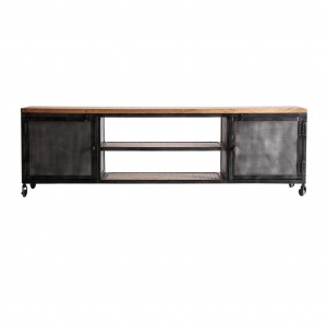COMODA TV TOLGA REF. 27684 , DIN LEMN MASIV DE MANGO SI OTEL, STIL VINTAGE, VIC