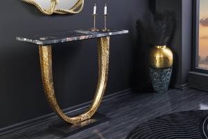 CONSOLA, OMEGA, 80CM, MARMURA NEAGRA SI RAMA AURIE REALIZAT MANUAL, ARTIM GROUP SELECTION - Img 11