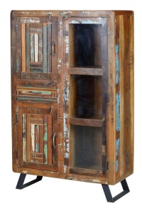 DULAP 140CM, MARO/MULTICOLOR, DIN LEMN RECICLAT SI METAL, GINER Y COLOMER - Img 3