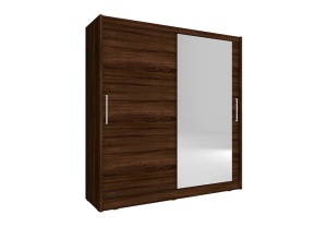 DULAP DORMITOR CU OGLINDA MAJA I 180 STEJAR SONOMA CIOCOLATIU DESIGN MODERN PSK
