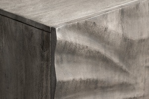 DULAP LIVING 120CM, HURRICANE, CULOARE GRI, DIN LEMN MASIV DE SALCAM, DESIGN 3D SI CADRUL DIN METAL - Img 7