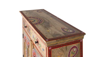 DULAP LIVING 90CM, MULTICOLOR, DIN LEMN DE MANGO, PICTAT MANUAL - Img 4