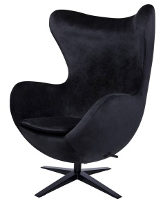 FOTOLIU CONFORTABIL EGG SZEROKI VELVET, NEGRU 50/NEGRU, DIN CATIFEA SI METAL, STIL MODERN B2