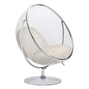 FOTOLIU DE RELAXARE, BUBBLE STAND 2, METAL, ACRIL SI PERNA BEJ, STIL MODERN