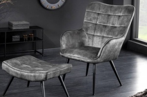 FOTOLIU DE RELAXARE, SCANDINAVIA, CATIFEA GRI, COD 41821