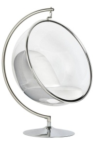 FOTOLIU EXCLUSIVIST BUBBLE STAND, ALB/TRANSPARENT, DIN ACRIL SI PIELE ECOLOGICA, STIL MODERN