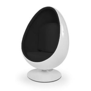 FOTOLIU EXCLUSIVIST OVALIA, ALB/NEGRU, DIN FIBRA DE STICLA, STIL MODERN