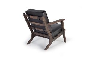 FOTOLIU TAPITAT, MARO/NEGRU, DIN PIELE NATURALA SI LEMN, DESIGN RETRO - Img 2