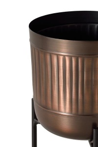 GHIVECI DE FLORI AMYA 1013, 22 CM, ARAMIU/NEGRU, DIN METAL G&C - Img 2