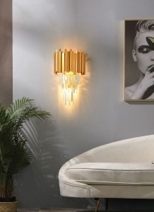 Lampă de cristal de perete aurie 312357 - Img 2
