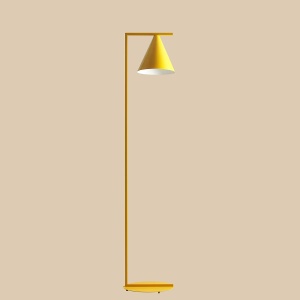 LAMPADAR FORM, 165 CM, GALBEN, DIN METAL, STIL MODERN