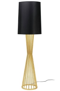 LAMPADAR HOLMES, AURIU/NEGRU, DIN OTEL CARBON SI TEXTIL SATINAT, STIL MODERN
