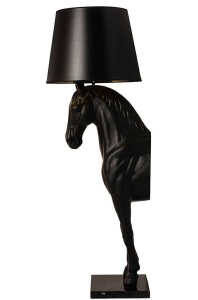 LAMPADAR KON HORSE STAND S, NEGRU, DIN FIBRA DE STICLA, MARMURA SI TEXTIL, STIL MODERN, B2
