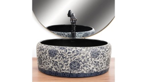 LAVOAR REA FLORISA, 40 CM, MULTICOLOR/NEGRU MAT, DIN CERAMICA, CALITATE SUPERIOARA - Img 3