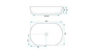 LAVOAR REA LISA, ALB, 49 CM, DIN CERAMICA, CALITATE SUPERIOARA - Img 6