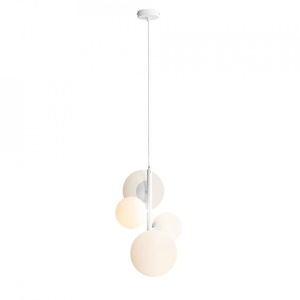 LUSTRA BLOOM, 4 BRATE, 120 CM, ALBA, DIN STICLA SI METAL, STIL MODERN
