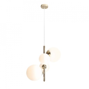 LUSTRA BLOOM, 4 BRATE, 120 CM, AURIE, DIN STICLA SI METAL, STIL MODERN