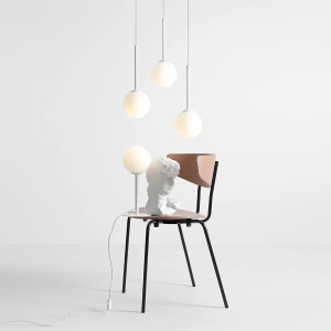 LUSTRA BOSSO, 3 BRATE, 200 CM, ALBA, DIN STICLA SI METAL, STIL MODERN - Img 4