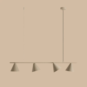 LUSTRA FORM, 4 BRATE, 115 CM, BEJ, DIN METAL, STIL MODERN