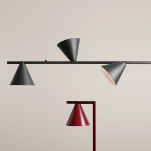 LUSTRA FORM, 4 BRATE, 115 CM, NEAGRA, DIN METAL, STIL MODERN - Img 3