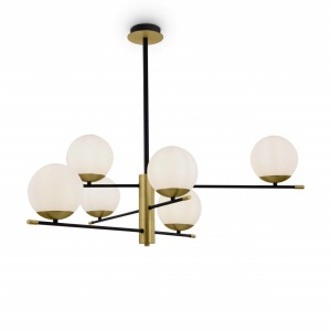LUSTRA NOSTALGIA MOD048PL-06G, DIN METAL SI STICLA, STIL MODERN, MAYTONI