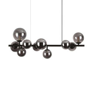 LUSTRA PERLAGE SP10, NEGRU MAT/FUMURIU, DIN METAL SI STICLA, STIL MODERN
