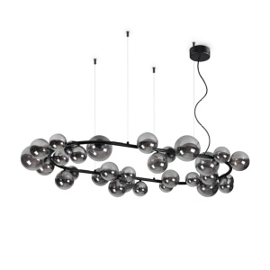 LUSTRA PERLAGE SP30, NEGRU MAT/FUMURIU, DIN METAL SI STICLA, STIL MODERN