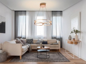 LUSTRA/PLAFONIERA COLETTE, CU TELECOMANDA, 47CM, AURIU ROSE/OPAL, DIN ALUMINIU SI SILICON, STIL MODERN