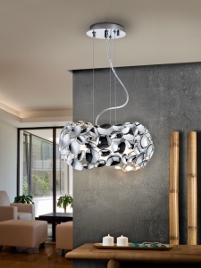 LUSTRA/PLAFONIERA NARISA, 32 CM, CROM/OPAL, DIN METAL SI ACRIL, STIL MODERN