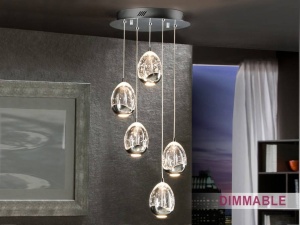 LUSTRA/PLAFONIERA ROCIO, 30 CM, CROM/TRANSPARENT, DIN STICLA SI METAL, STIL MODERN