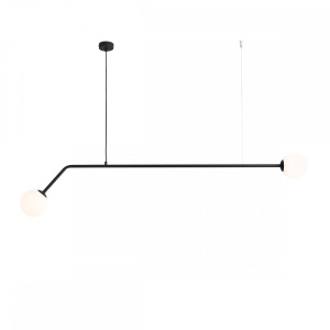 LUSTRA PURE, 2 BRATE, 120 CM, NEAGRA, DIN STICLA SI METAL, STIL MODERN