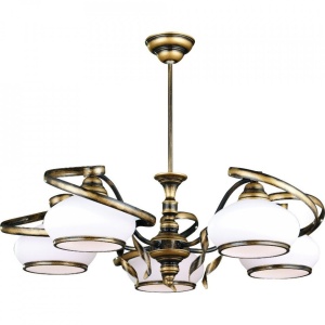 LUSTRA RETRO I 368_F1, ALB/AURIU ANTIC, DIN METAL SI STICLA, STIL CLASIC, ALDEX
