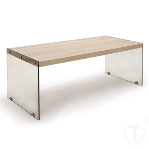MASA DE CAFEA 110CM, NANCY, STIL MODERN, BLAT DIN STICLA SI PLACI LAMINATE, COD 2885