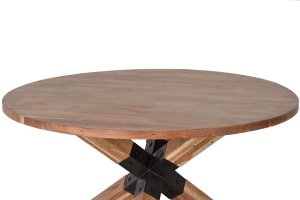 MASA DINING ARISHA 150CM, MARO/NEGRU, LEMN MASIV DE ACACIA SI METAL, STIL INDUSTRIAL G&C - Img 4