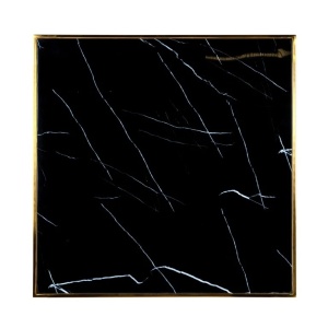 MASA DINING CAN ROCA, 70X70 CM, EFECT DE MARMURA NEAGRA/AURIU , DIN MARMURA ARTIFICIALA SI METAL, RICHMOND INTERIORS - Img 3
