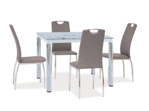 MASA DINING DAMAR II, 100x60, ALB/CROM, STIL MODERN, SIGNAL - Img 1