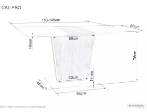 MASA DINING EXTENSIBILA CALIPSO, 110/145 CM, STEJAR WOTAN/ALB MAT, DIN PAL LAMINAT, STIL MODERN - Img 4