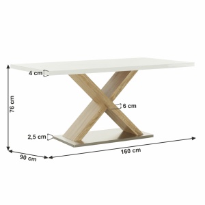 MASA DINING FARNEL, ALB EXTRA LUCIOS/STEJAR, STIL MODERN, TK - Img 2