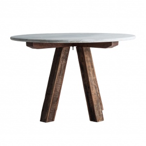 MASA DINING/LIVING ZWAIA REF. 27848, MARMURA SI LEMN MASIV DE MANGO, STIL VINTAGE, VIC