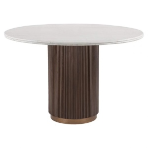 MASA DINING MAYFIELD, 140 CM, EFECT DE MARMURA ALBA/MARO, DIN MARMURA, LEMN SI METAL, RICHMOND INTERIORS