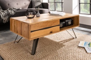 MASUTA DE CAFEA 110CM, LIVING EDGE, FURNIR DIN STEJAR, STIL INDUSTRIAL