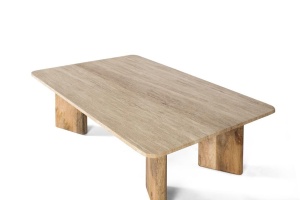 MASUTA DE CAFEA 120CM, NATUR, LEMN DE MANGO SI BLAT DIN MARMURA, MODEL DEOSEBIT