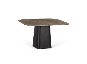MASUTA DE CAFEA 70CM, NEGRU/AURIU, DIN METAL, STIL RETRO