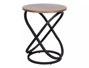 MASUTA DE CAFEA EOS E, 45 CM, NUC/NEGRU, BLAT DIN MDF, FURNIR NATURAL SI CADRU DIN METAL, STIL MODERN - Img 3