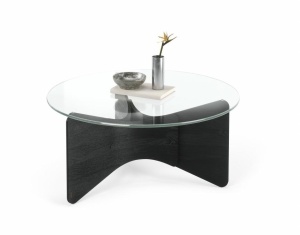 MASUTA DE CAFEA MADERA, NEAGRA, CONFECTIONATA DIN LEMN DE FRASIN SI EUCALIPT SI STICLA, STIL MODERN